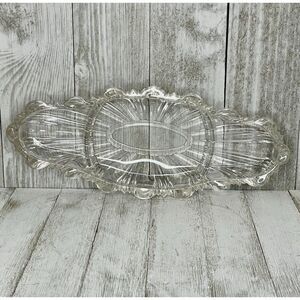 Vintage Pressed Glass Divided Serving Dish